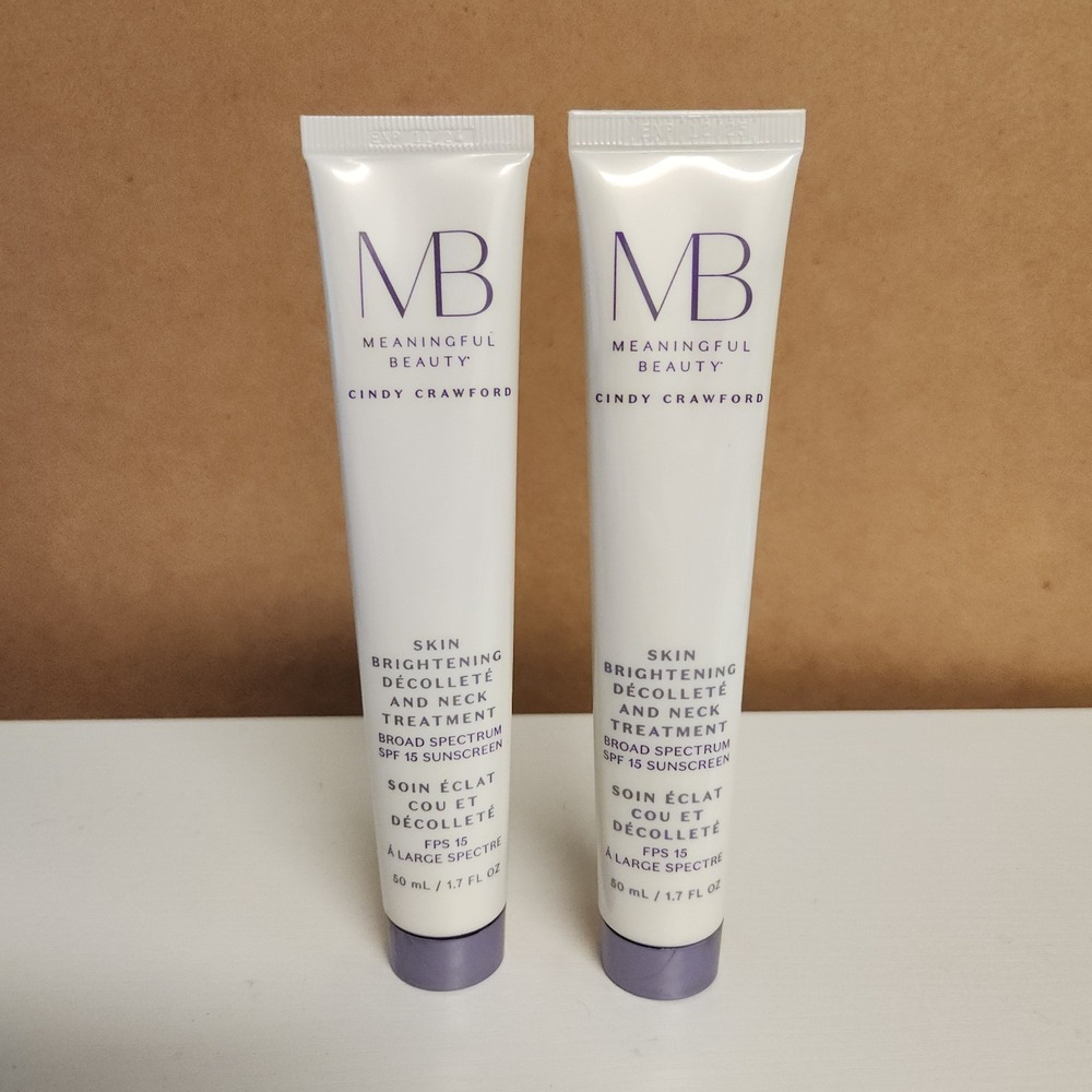(2) Meaningful Beauty Cindy Crawford Skin Brightening Neck Decollete NEW/SEALED